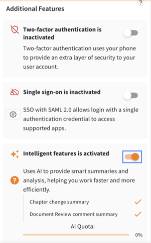 AI feature activate