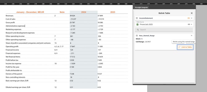 Link to Table