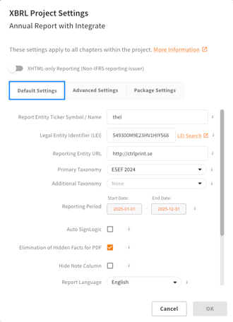 XBRL-default-settings
