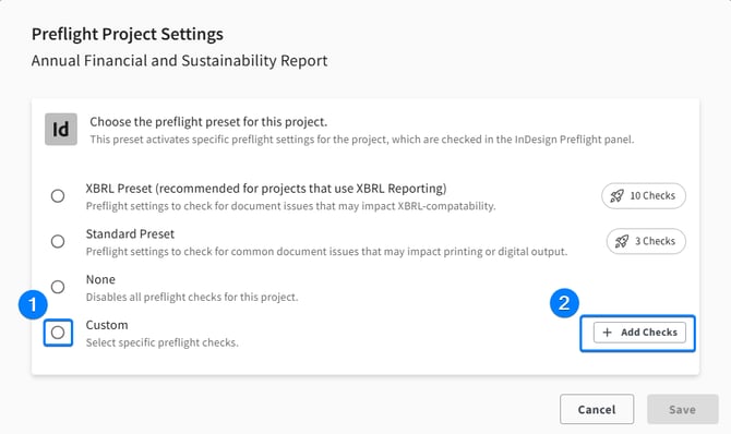 Preflight-project-settings